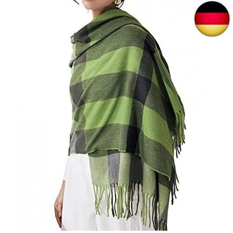 HYUET Winter Pashmina Schal Schal Damen Plaid Elegant Lange Weiche Warme