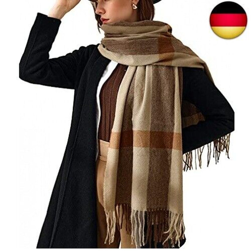 HYUET Winter Pashmina Schal Schal Damen Plaid Elegant Lange Weiche Warme