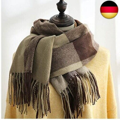 HYUET Winter Pashmina Schal Schal Damen Plaid Elegant Lange Weiche Warme